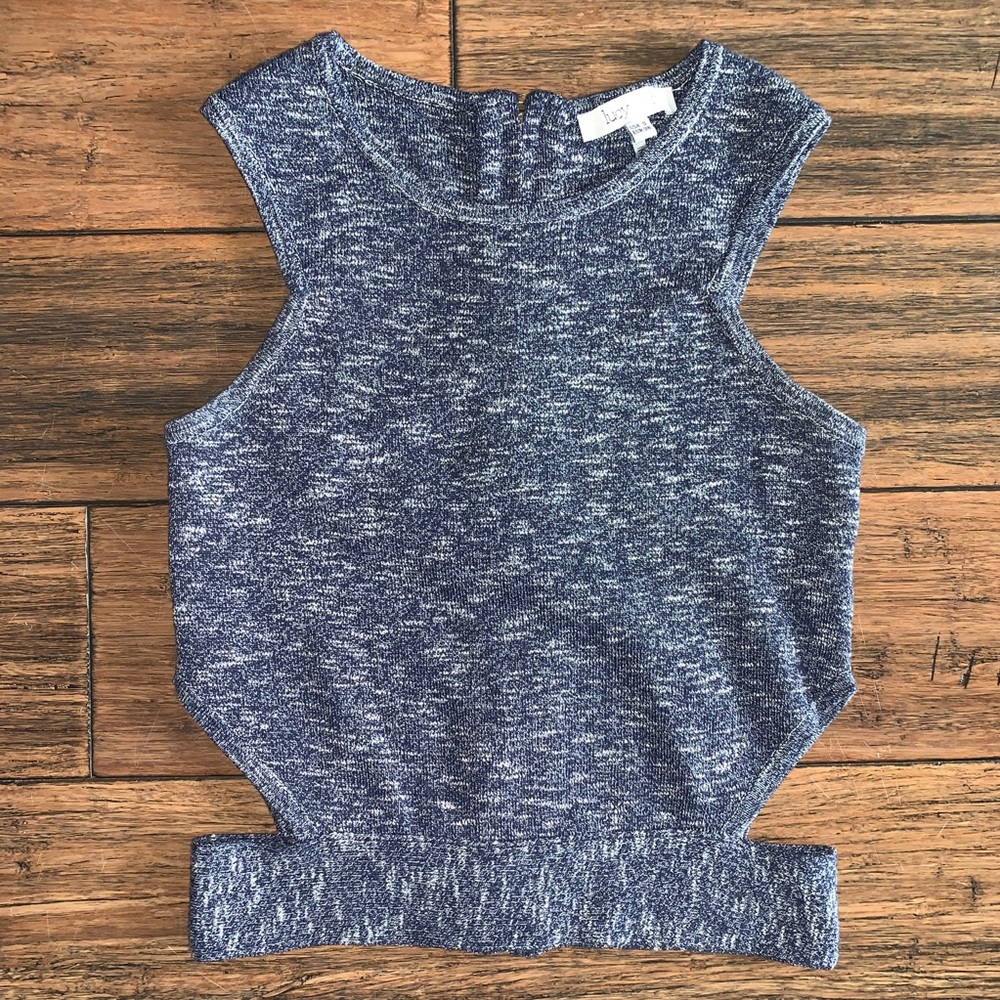 Lucy Paris Sleeveless Cutout Blue Top - Picture 2 of 8
